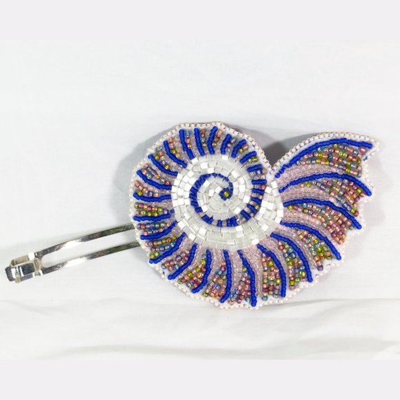 Opalescent Seashell barrette handmade